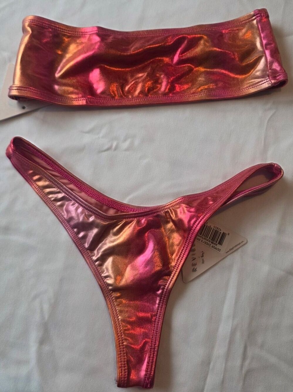 Revibe Dippin' Daisy's Rave Sunset Ombre Bikini Thong And Haltet Set